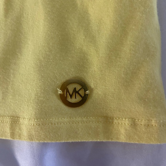 Michael Kors- Yellow Cut Out Shoulder T-Shirt - Picture 2 of 3